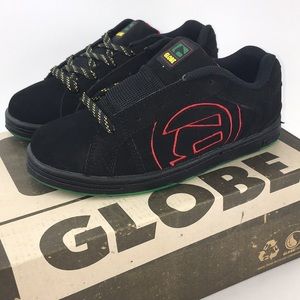GLOBE Central Kids Black Rasta Skate Shoes New